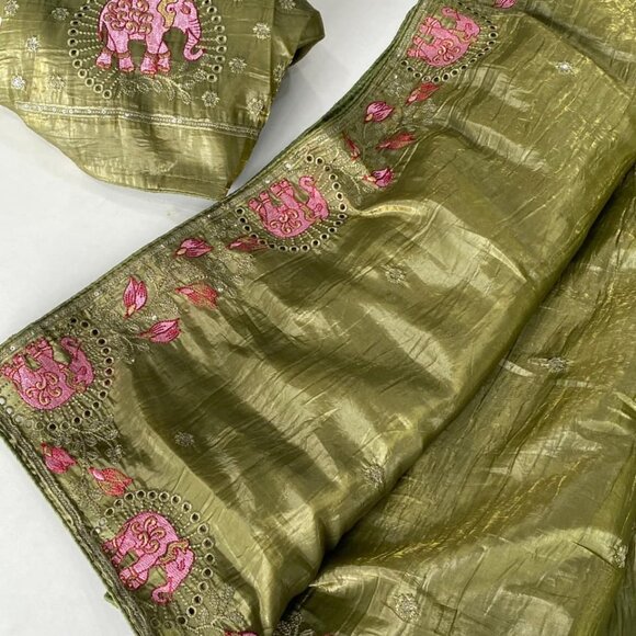 SILK EMBROIDERY SAREE - Picture 6 of 14
